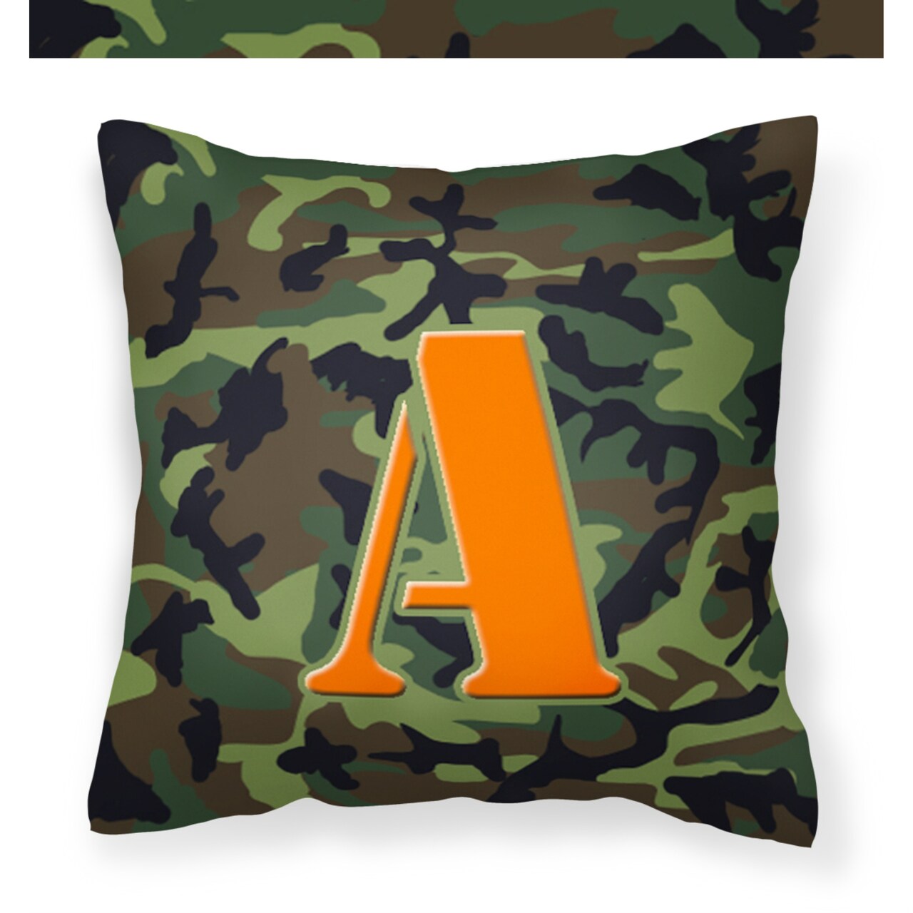 Caroline's Treasures CJ1030-APW1414 Letter A Monogram Camo Green Pillow, 14" x 14", Multicolor